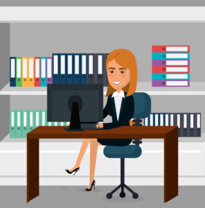 Illustration sécrétaire Illustration TITRE PRO SECRETAIRE COMPTABLE