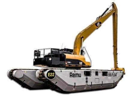 Pelle amphibie Big Float REMU | RDS France, matériel TP
